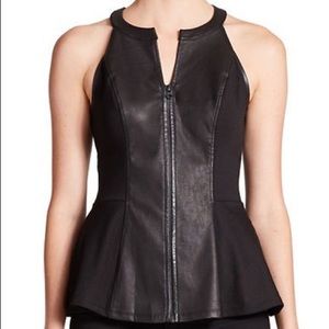 Guess Pleather Peplum Top